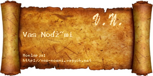 Vas Noémi névjegykártya